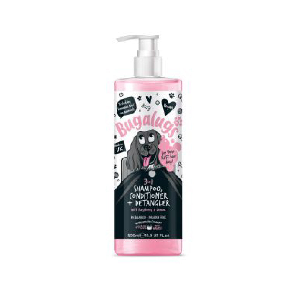 Bugalugs 3 in 1 Dog Shampoo, Conditioner & Detangler 500ml