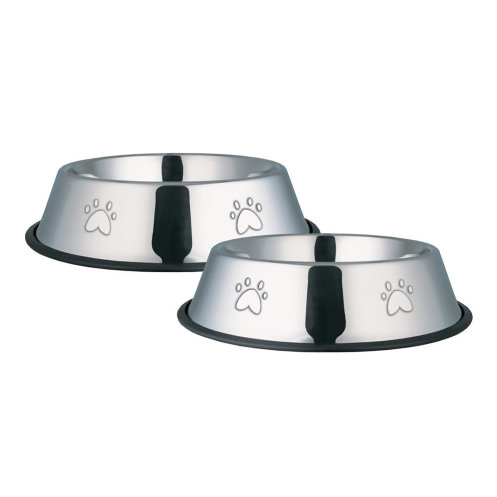 Stainless Steel Non Slip Bowl Paws 22cm