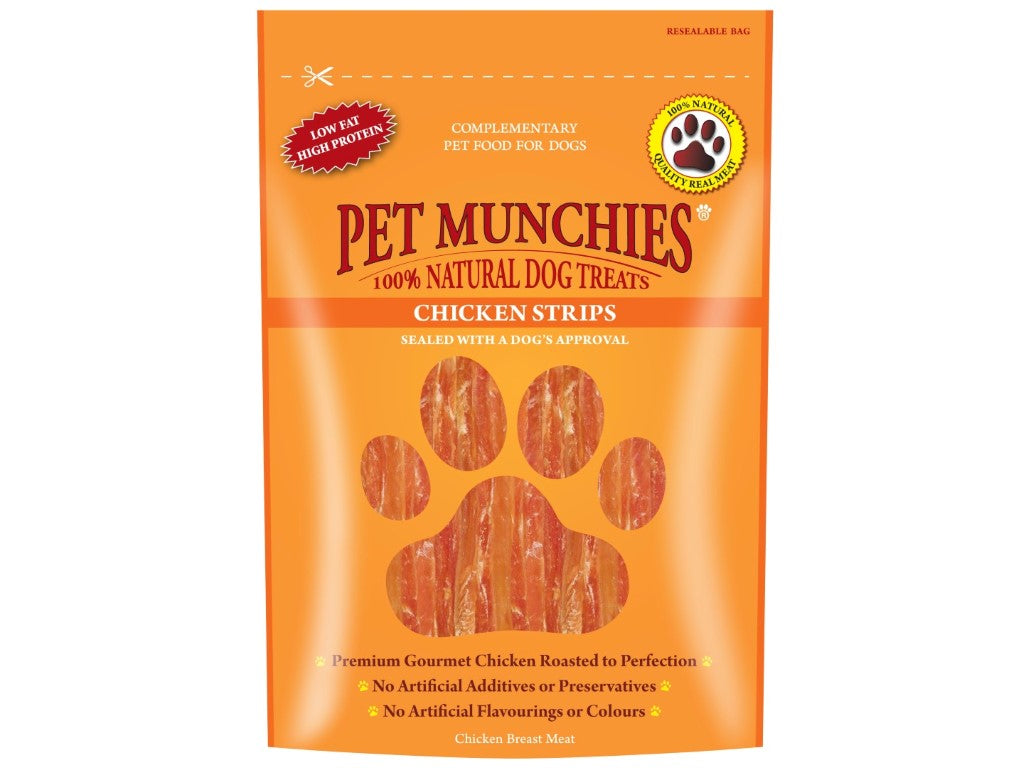 PET MUNCHIES CHICKEN STRIPS 90G
