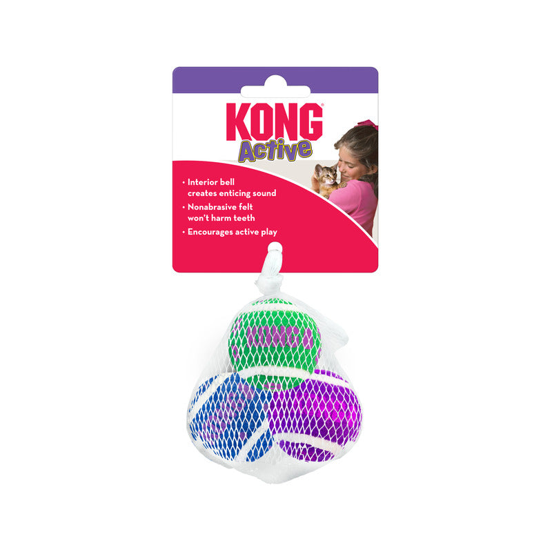 KONG Cat Active Tennis Balls With Bells