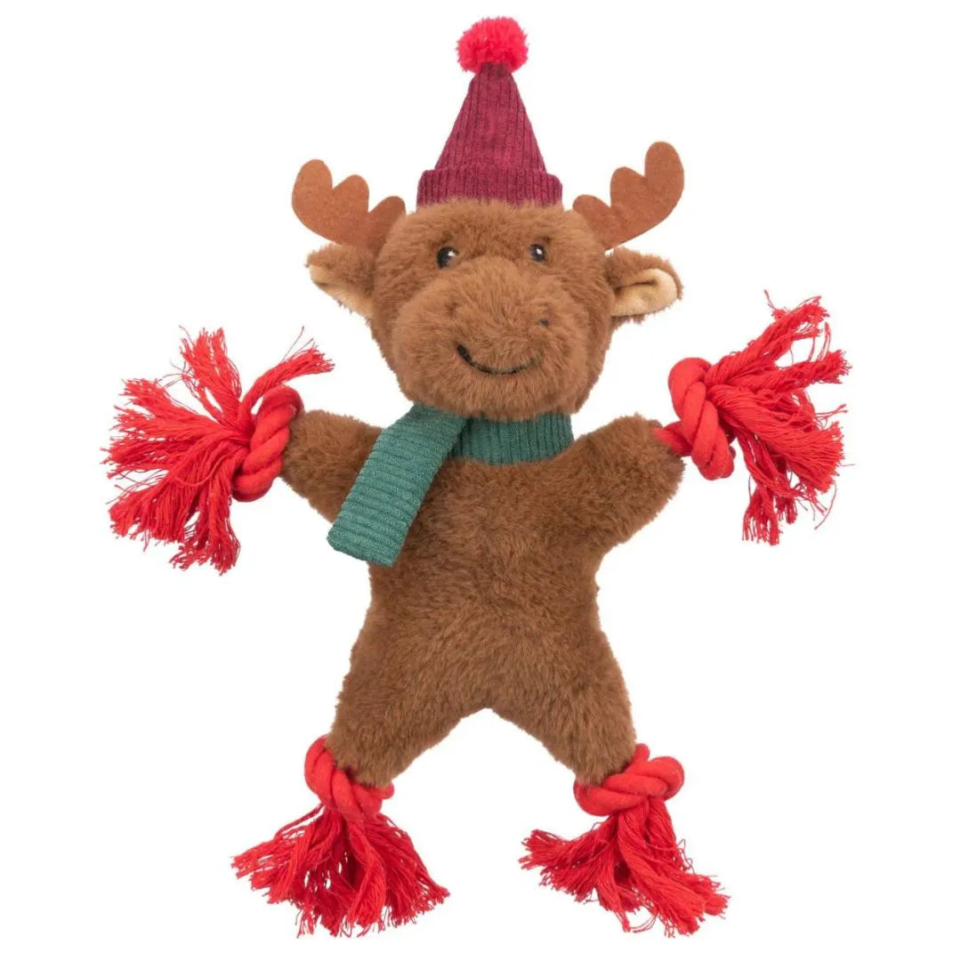 Trixie Christmas Dog Toy Plush Rope Reindeer