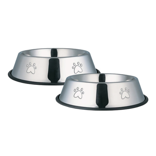 Stainless Steel Non Slip Bowl Paws 22cm