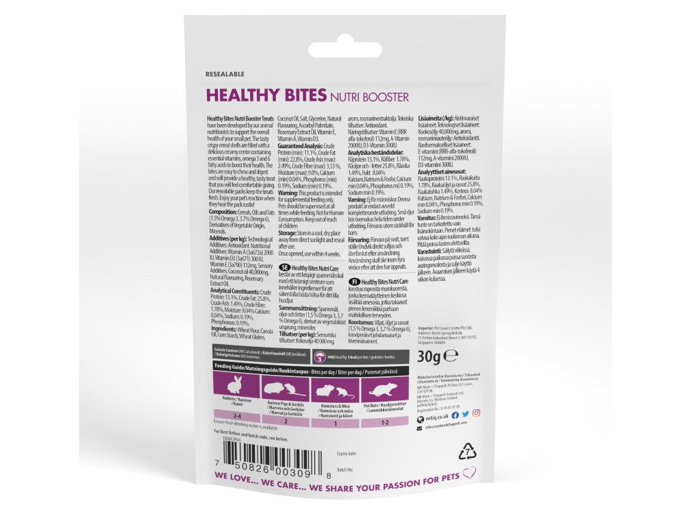 VETIQ SMALL ANIMAL NUTRI-CARE TREATS 30G
