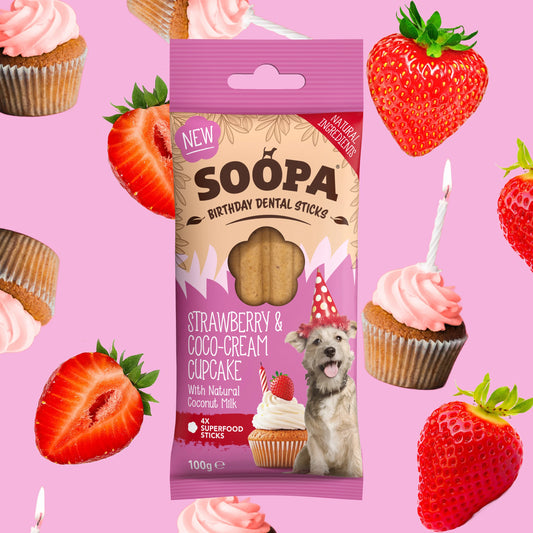 Strawberry & Coco-Cream Cupcake Dental Sticks