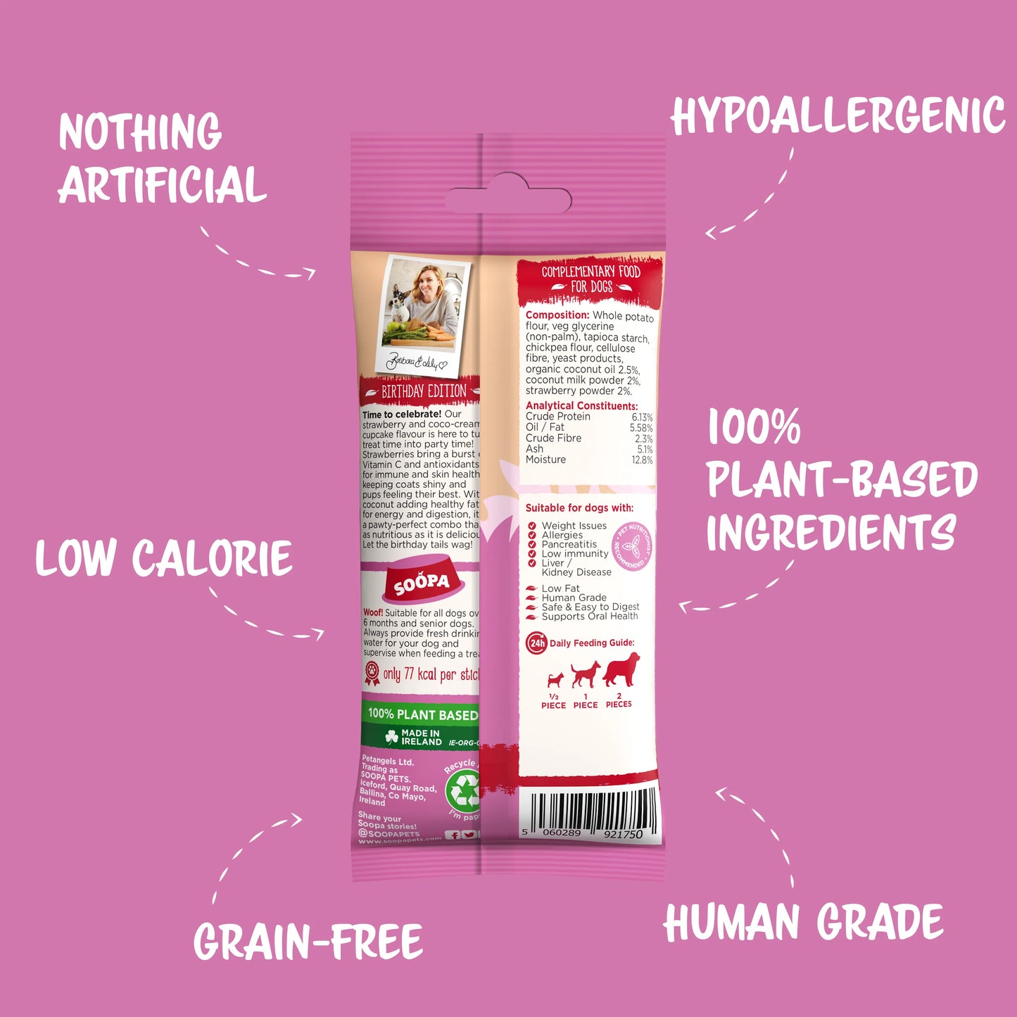 Strawberry & Coco-Cream Cupcake Dental Sticks